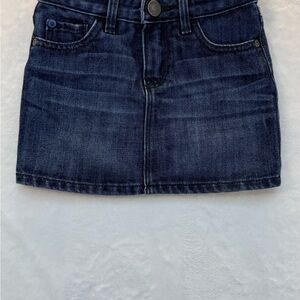 babyGap 1969 Girls Denim Mini Skirt Dark Blue Adjustable Waist Size 3 Years